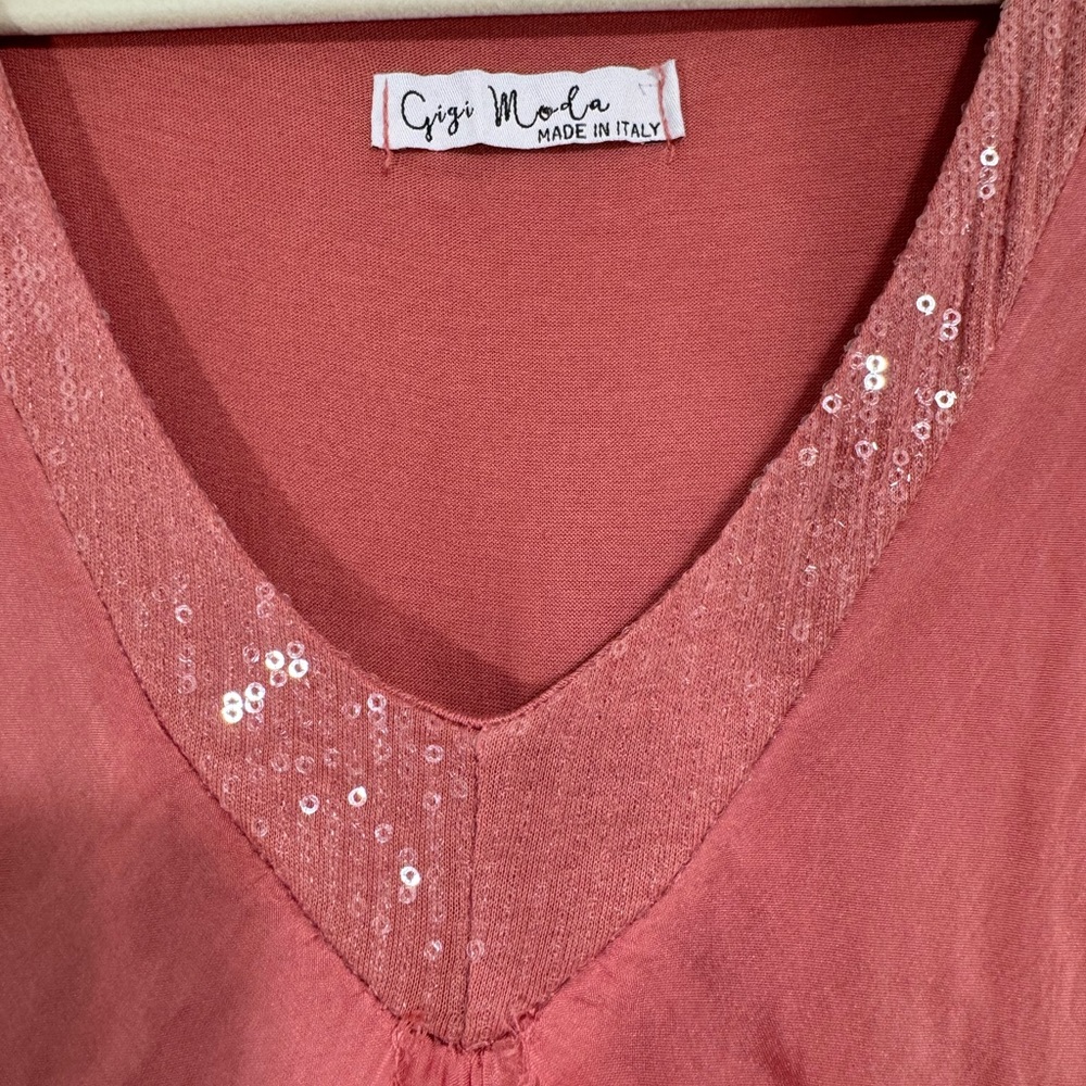 Gigi Moda-Cha-Cha sleeveless orange Gatsby dress with sequins.Made in Italy.M - Picture 3 of 12